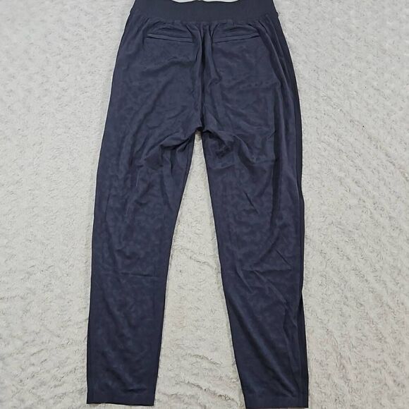 Athleta Brooklyn textured ankle pant women size 2 blue leopard lounge athleisure - Picture 6 of 8